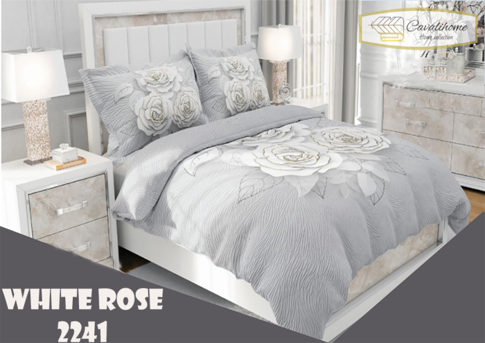 روتختی چاپی کاوالی هوم مدل WHITE Rose