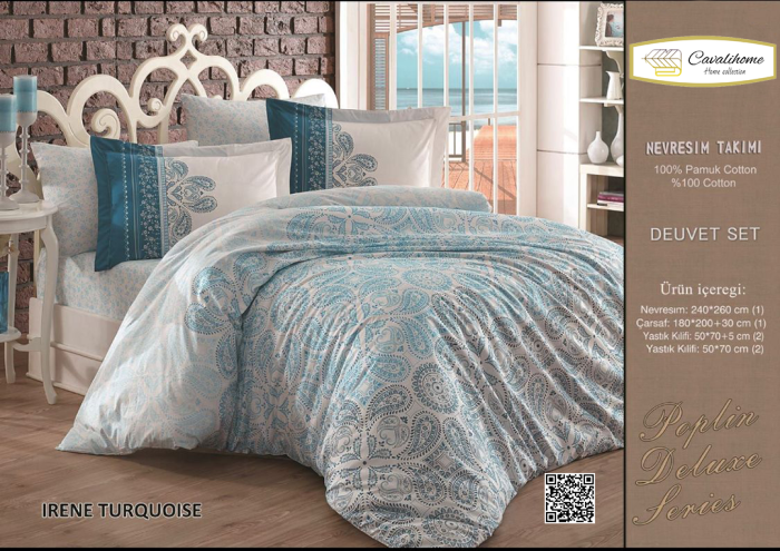 لحاف روتختی چاپی طرح IRENE TURQUOISE کالی هوم