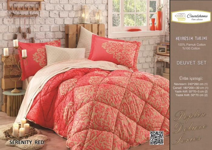 لحاف روتختی چاپی طرح SERENITY RED کالی هوم